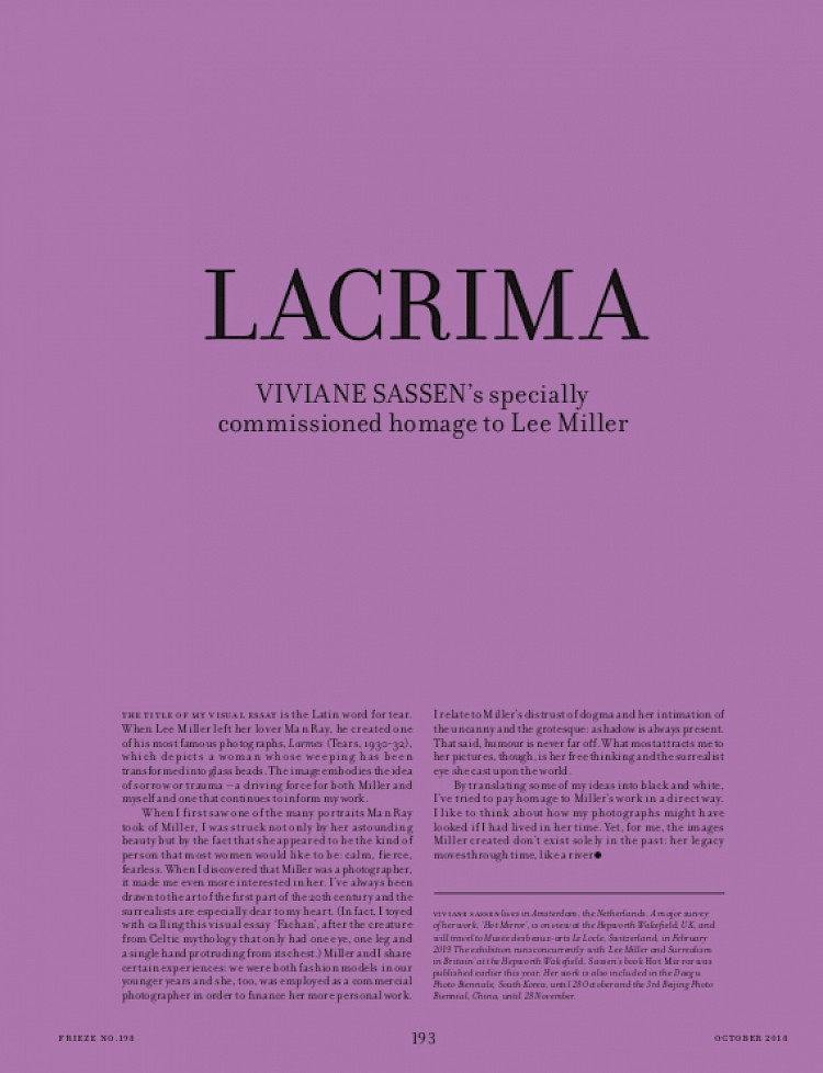 Lacrima: Viviane Sassen's Specially Commissioned Homage to Lee Miller